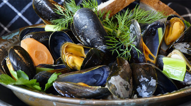 Moules à la plancha façon virfolade