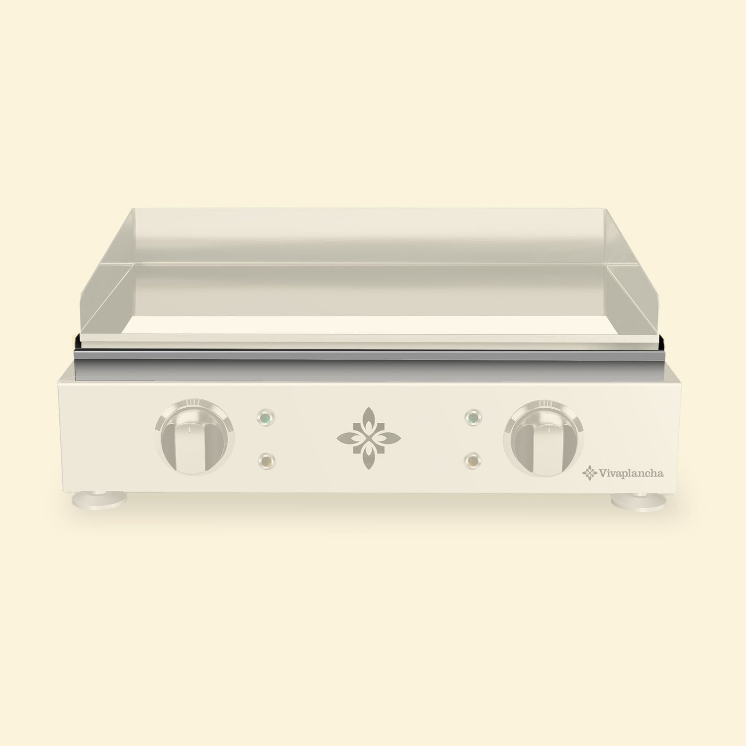 Hervorhebung der Fettauffangschale der Vivaplancha-Plancha, während der übrige Teil des Geräts bewusst in den Hintergrund gerückt wird.