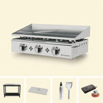 Pack Vivaplancha Pimientos avec chariot noir, couvercle inox et accessoires pour plancha